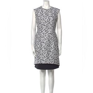 Women’s AKRIS PUNTO black & white textured Geometric 2-Tier mini dress size 8